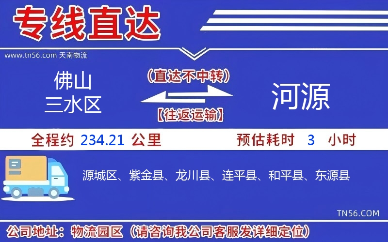 佛山三水區(qū)到河源物流公司 佛山三水區(qū)到河源物流公司