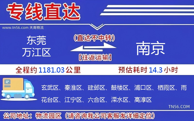 東莞萬(wàn)江區(qū)到南京物流公司 東莞萬(wàn)江區(qū)到南京物流公司