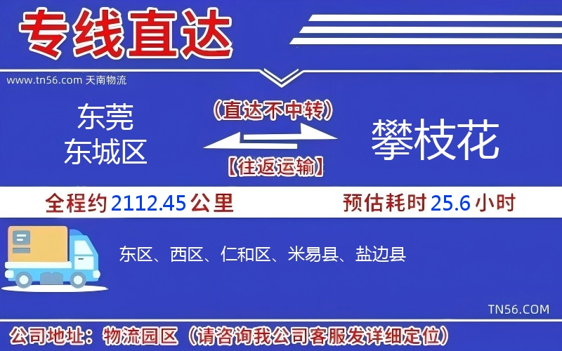 東莞東城區(qū)到攀枝花物流公司 東莞東城區(qū)到攀枝花物流公司